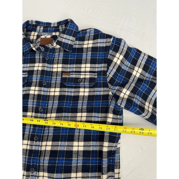 Orvis Flannel Blue Mens Size Large Heavy Weight Flannel - Picture 6 of 8